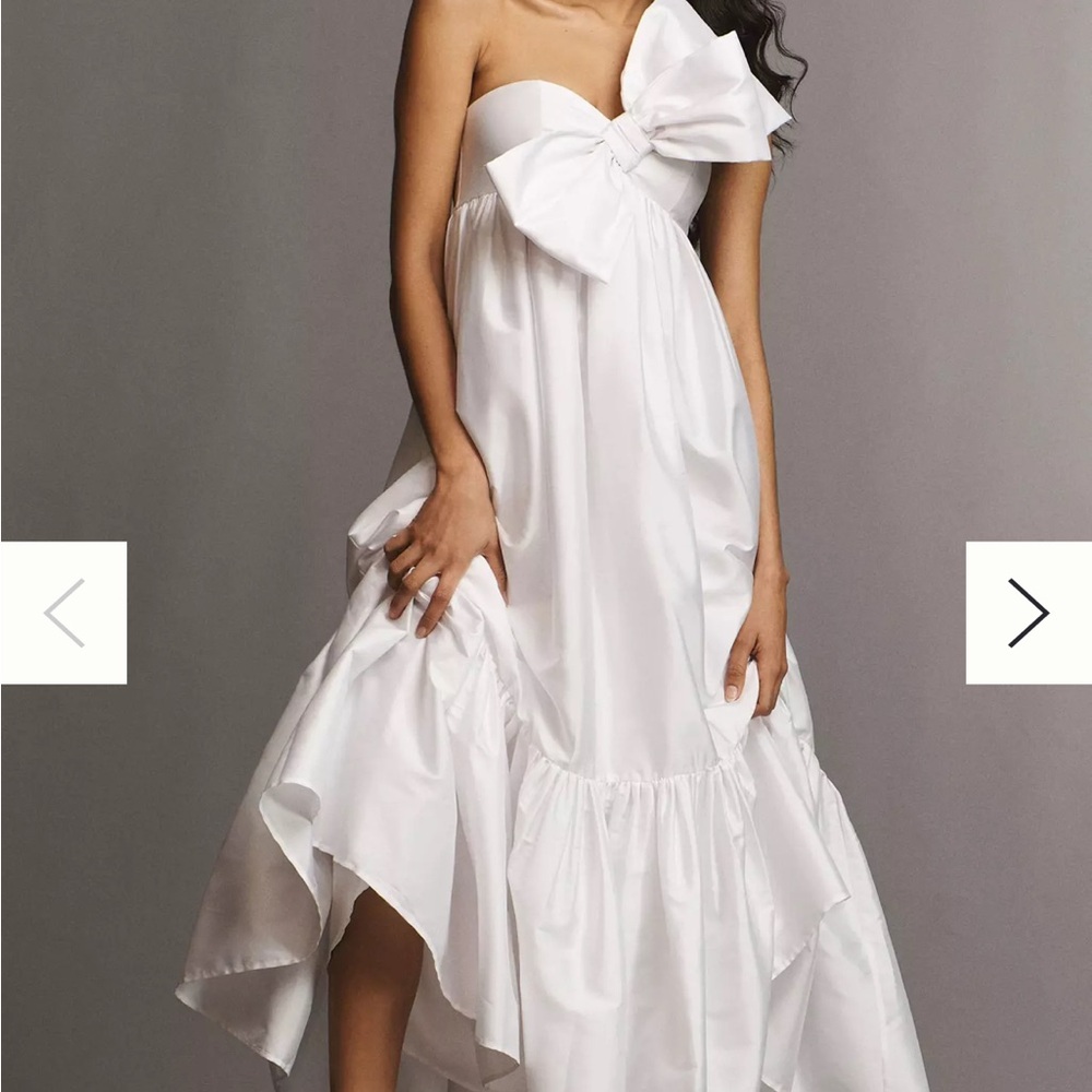Anthropologie Atsu Sally Bow Dress in Ivory NWT